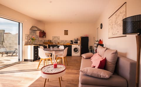 Large accommodation (50 m2) with all comforts