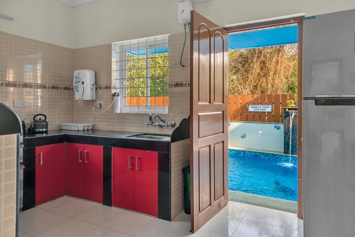 kitchen with direct pool access