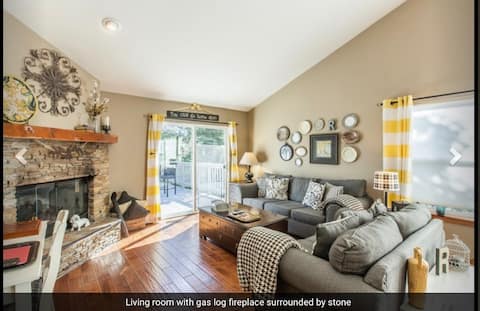 Modern three-bedroom home with fireplace