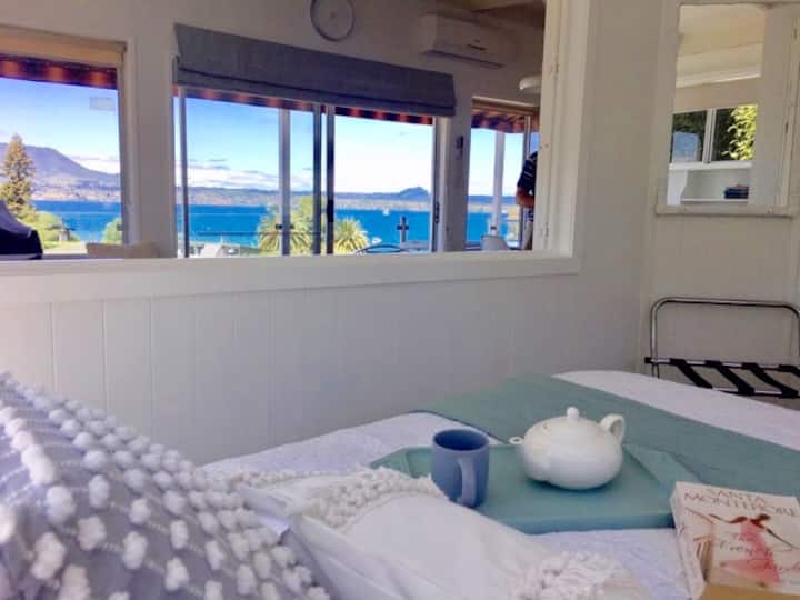 View from bedroom when the shutters are open. However shutters can be closed if you feel you want more privacy. Best of both worlds