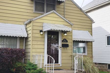 Motion detected lights at front and sides of the house.
