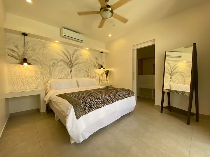 Casa Yolo，棕榈卧室