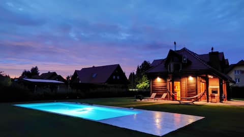 house with pool by the sea in Dębki