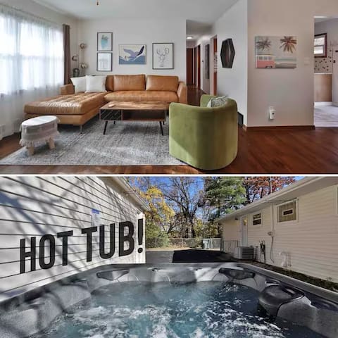 Overlook – Private Hot Tub! King bed in Ranch Home