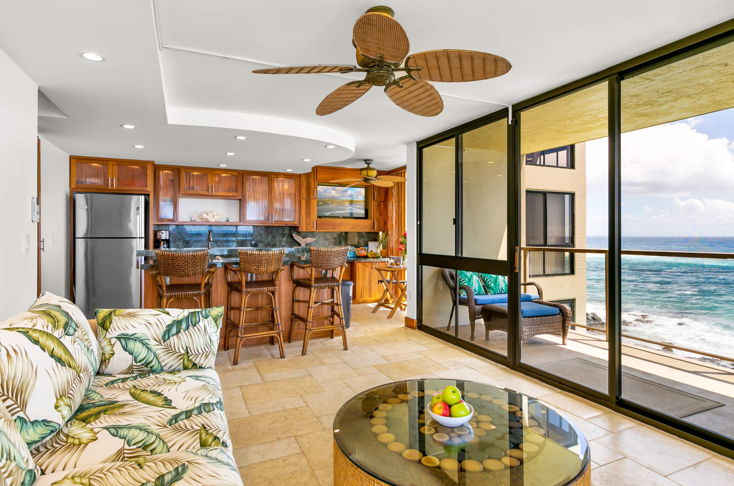 Kuhio Shores 319 Oceanfront in Poipu with A/C - Photo 4