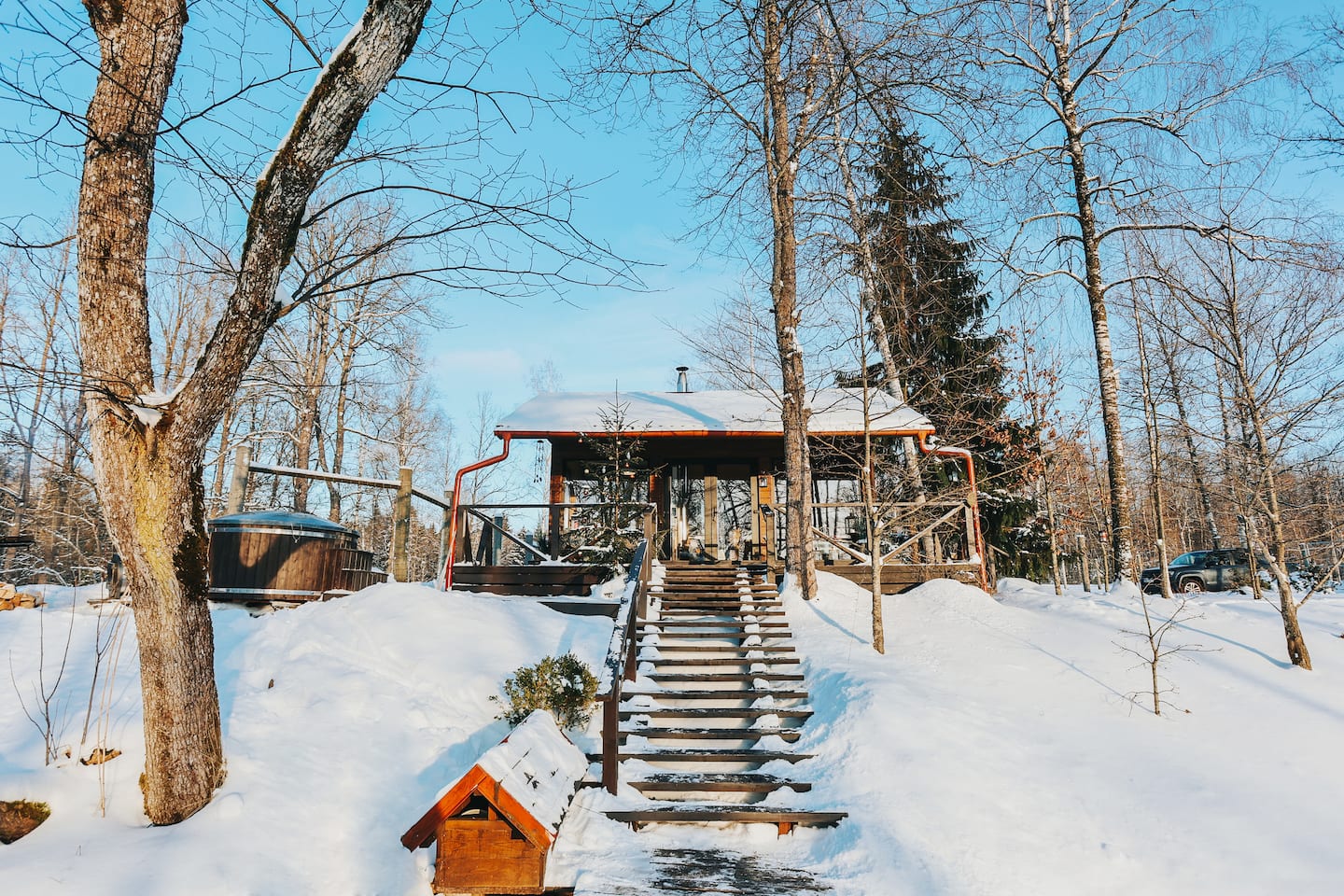 Annas Dzirnavas House - Winter view with snow