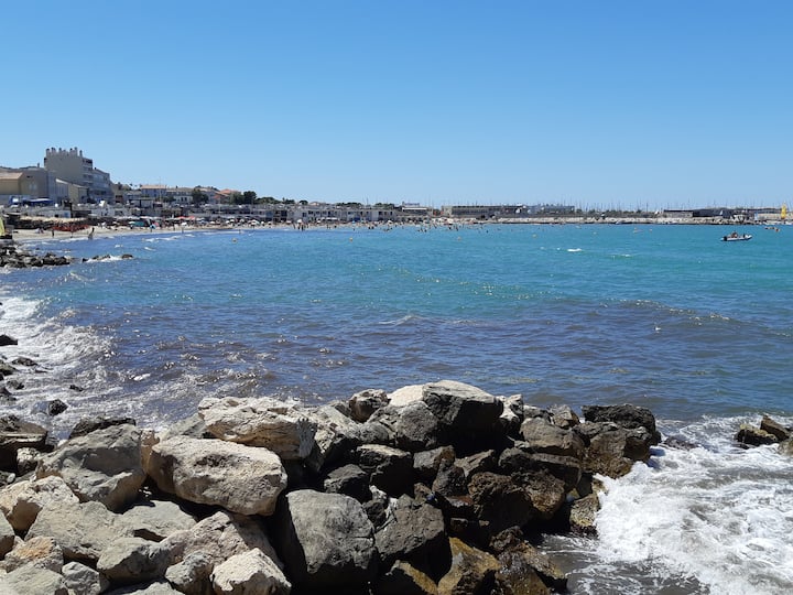 Studio 28m2 & Terrasse Sud Tout éQuipé, 300m Plage - Marseille
