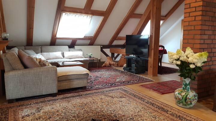 منطقة معيشة في الطابق الأول ، أريكة مريحة للانسحاب ، نواة زنبركية ، تتسع لنوم شخصين