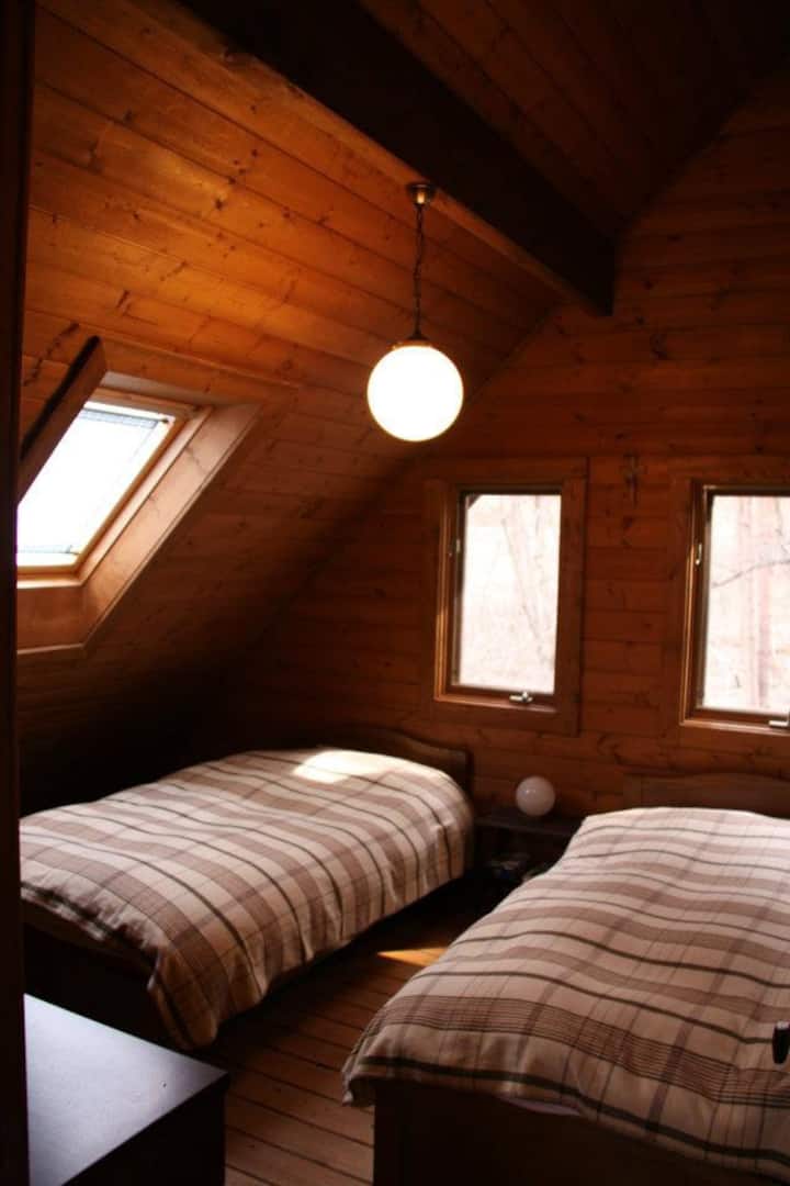 寝室には、シングルベッドが２台。