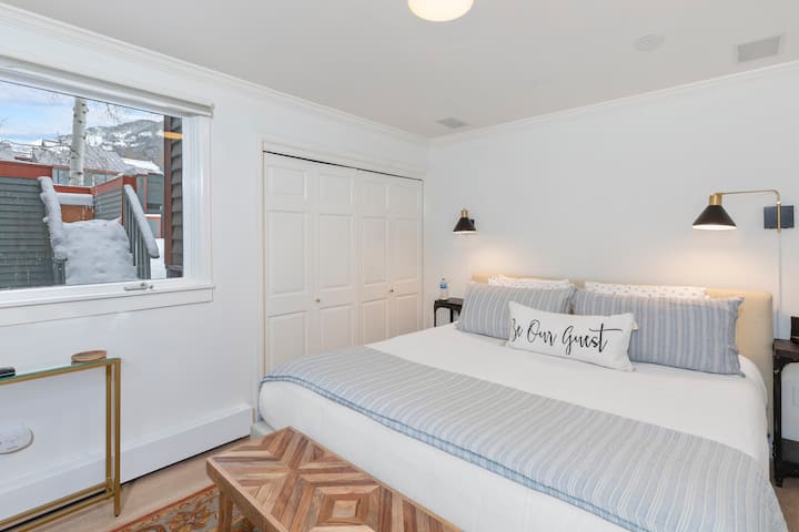 Primary bedroom with king bed