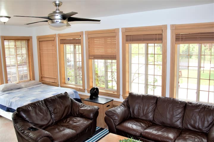 3rd bedroom Queen Bed with private seating area.