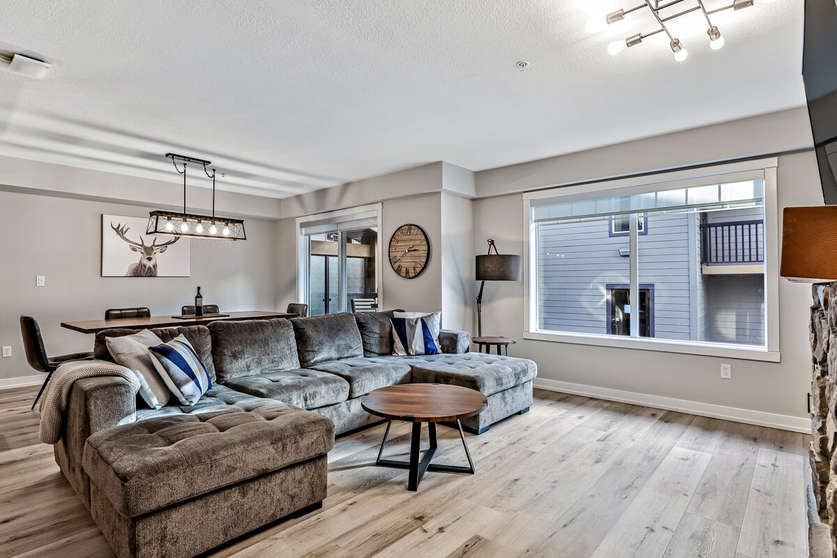 Spacious living area. Sofa converts to bed for additional sleeping space.