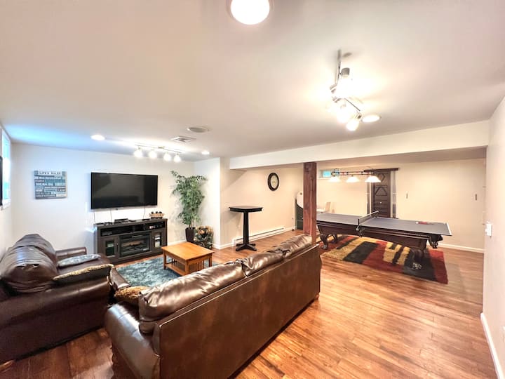 Lower level game and family room