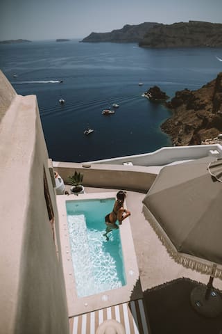 The Blue Domes Cave House by Spitia Santorini