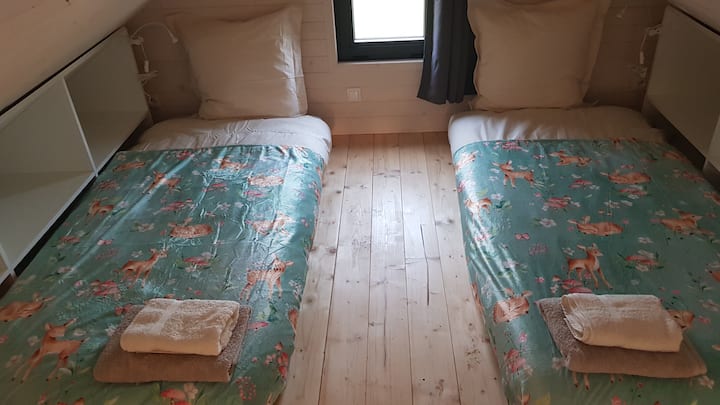 Camas individuales en el altillo