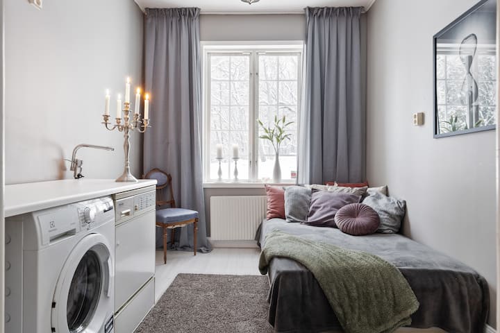 Laundry room with possible sleeping space
