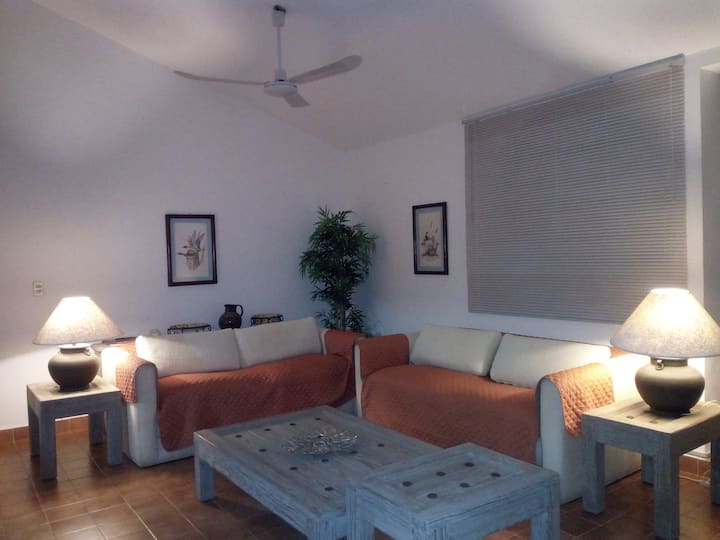 You can enjoy a good conversation as a couple, family, friends or work group in the living room, it is very nice