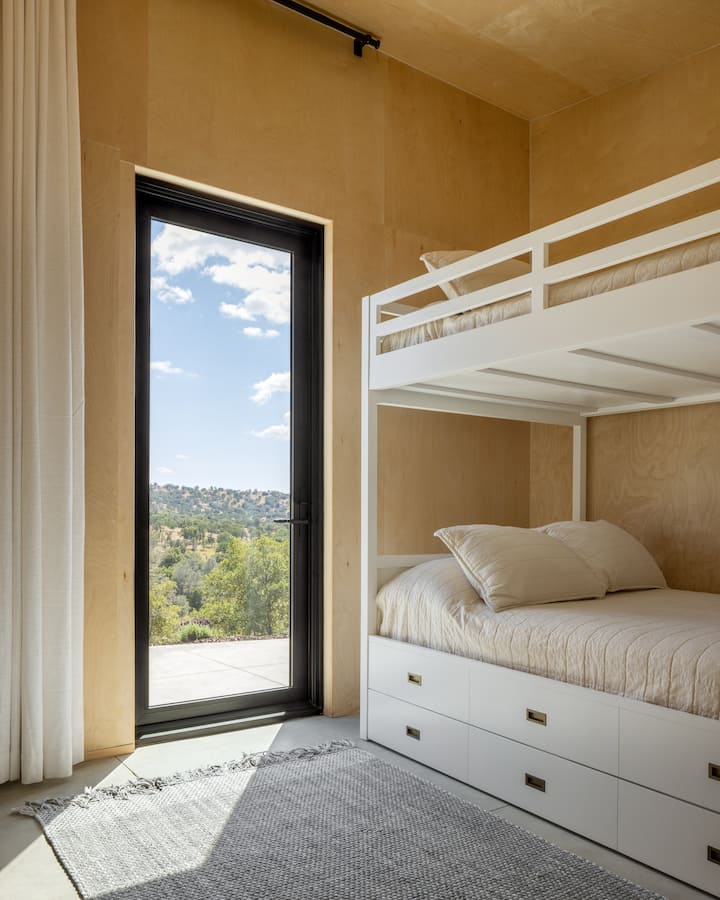 Second Bedroom with Full Size Restoration Hardware Bunk Bed and Single Trundle