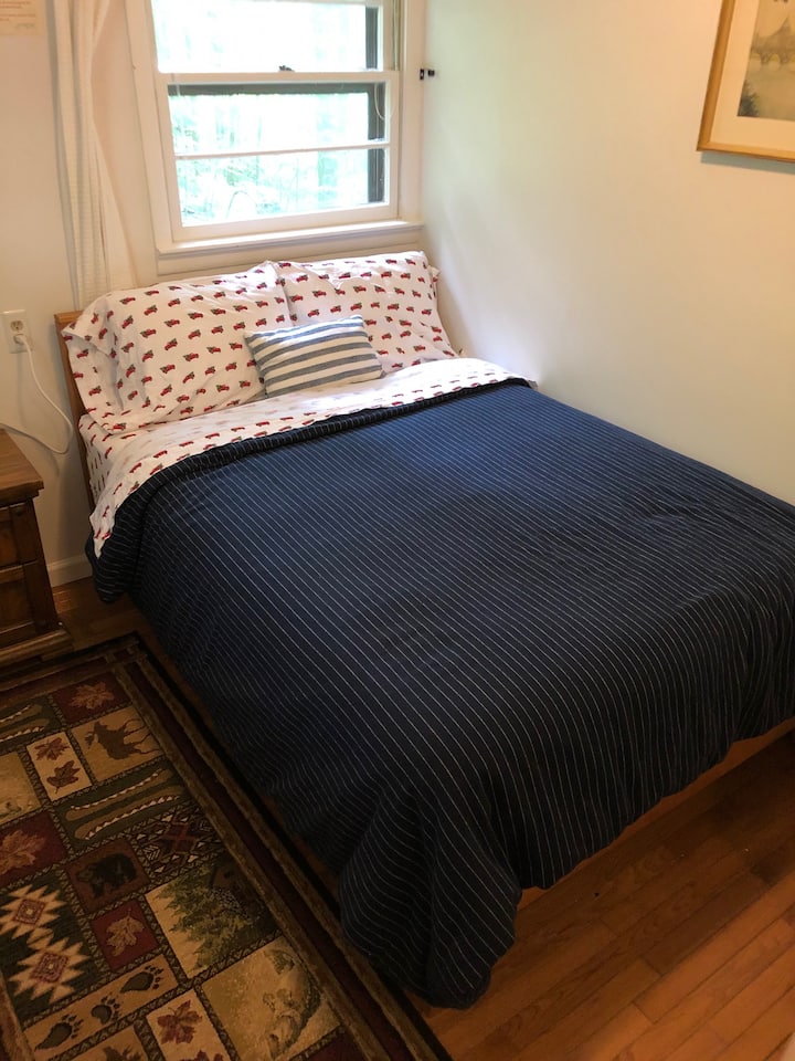Bedroom #3, full-sized Sealy bed. You access this bedroom by going THROUGH bedroom #2. An accordion door separates the two rooms. 