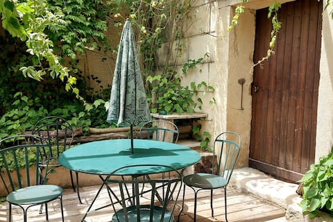 Outdoor apartment with wooded exterior