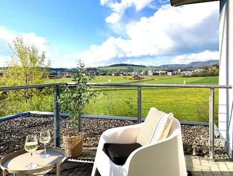 3.5 Zi-Attika mit Terrasse, Weitblick und Parking