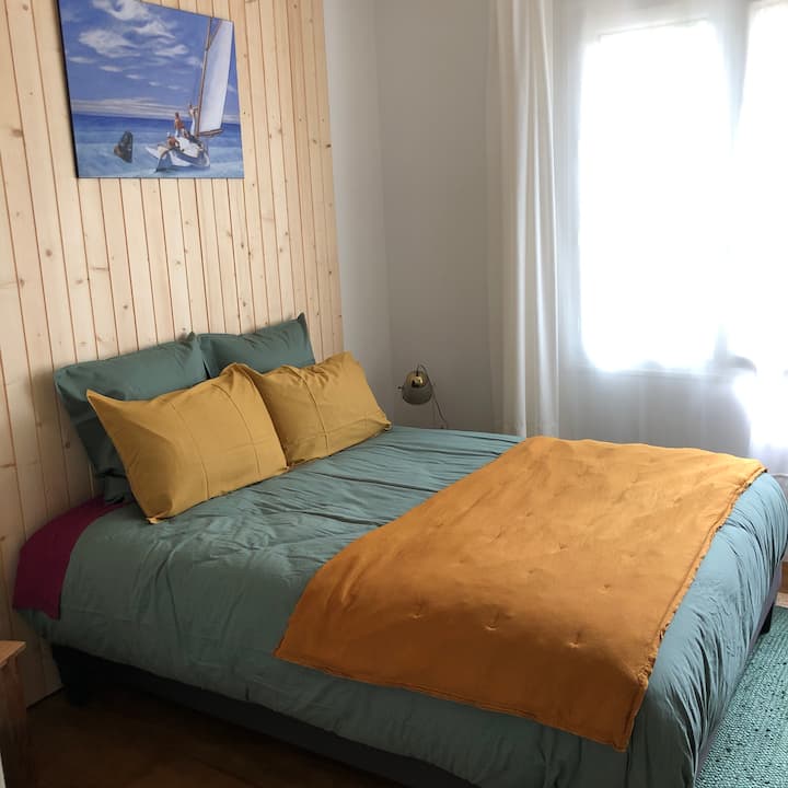 Soba „Kit 's Dream”. 160 x 200 kreveta. Osigurane su plahte i namješteni krevet po dolasku, besplatna usluga.