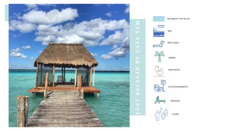 LOFT BACALAR, acceso club laguna, comodidad+wifi