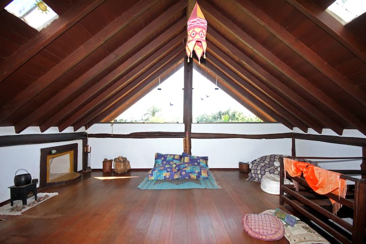 Chalet 1 con vista dall'alto (camino)