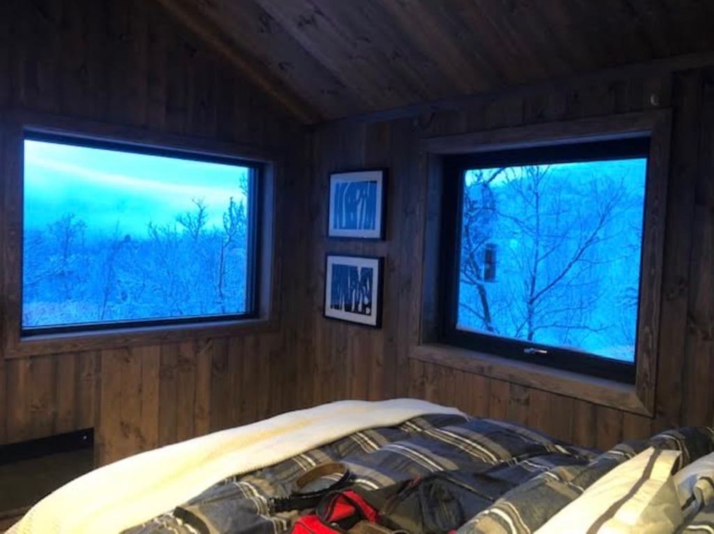 Slaapkamer 1 met uitzicht op de bergwoning