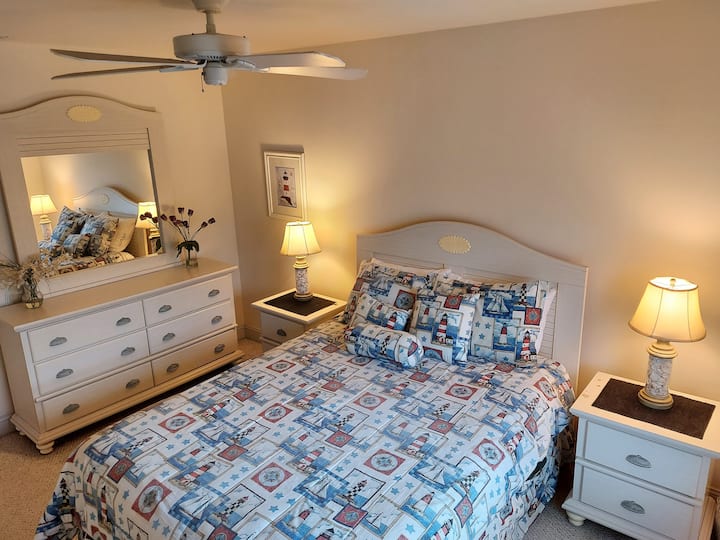 First of two "Jack & Jill" BRs with queen bed, 43" smart HDTV and DVD