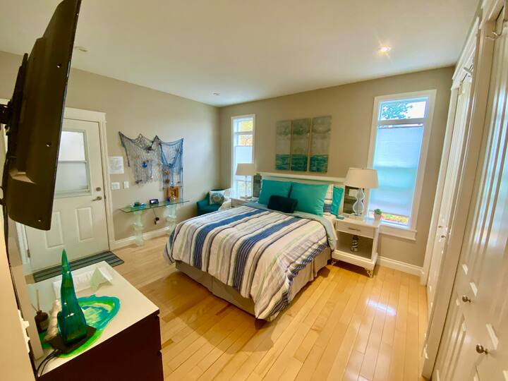 带私人热水浴缸门的主套房