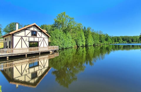 Chalet on a lake, beautiful view, nature