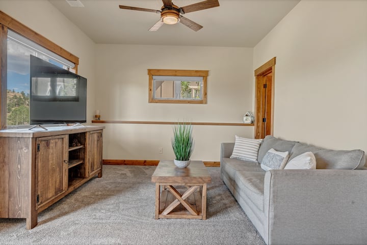 下层家庭房，配有拉出式沙发，可安排额外的睡眠。请注意：此房源已将电视从此空间移除。