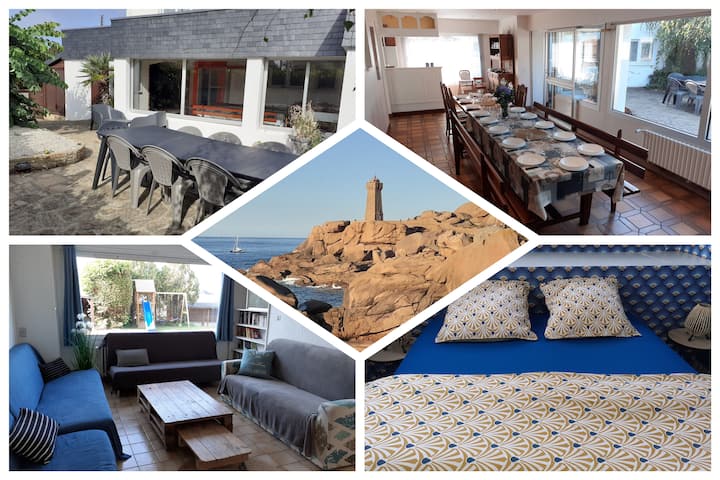 Ploumanac'h House 7 Bedrooms 500m Sea, 1km Beaches, Up To 18 People - Trébeurden