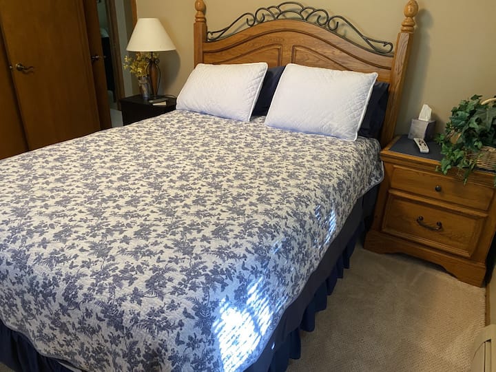 Adjustable and very comfortable queen bed.  This bedroom is also equipped with a USB bedside charging and Direct TV with remote.