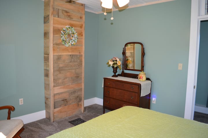 Full size bed upstairs bedroom. 