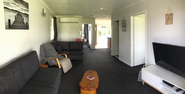 Recently painted. Couches x2, rocking chair and dining table with 6 chairs. 9kw Heat pump for cooling and heating in quick fashion. 