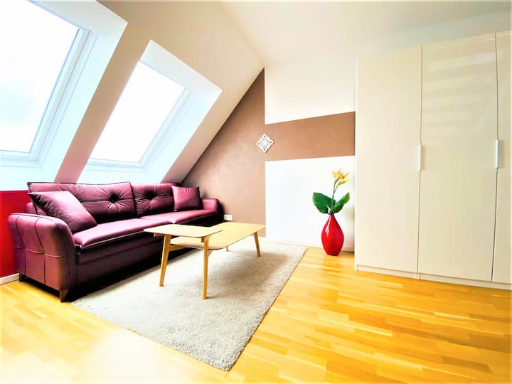 Bright Duplex Danube Canal Apartments for Rent in Vienna, Austria