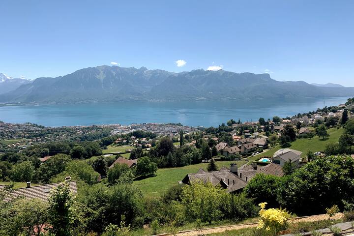 Appartement Moderne vue panoramique près Montreux