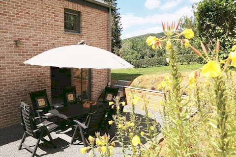 House + bikes in Godinne, Meuse Valley