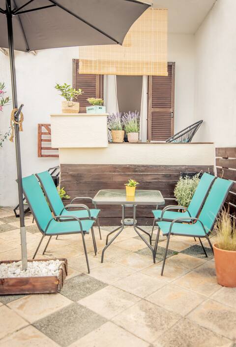 Boho apartment with garden