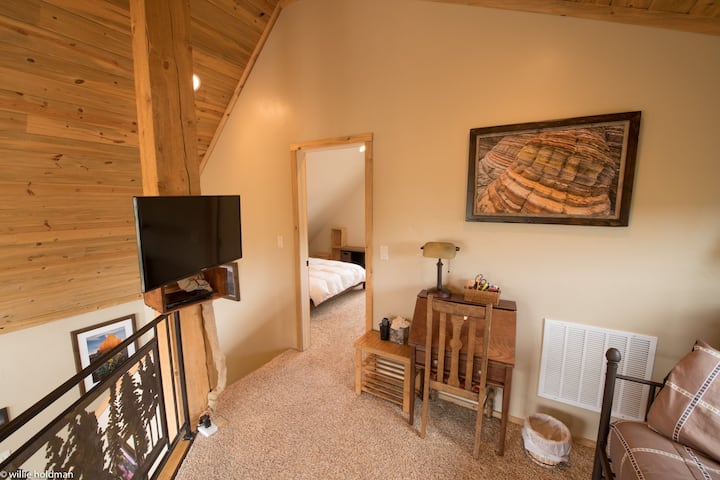 Loft and upstairs bedroom.