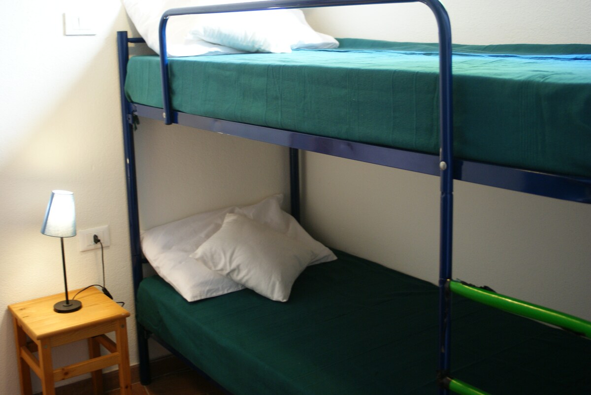 children's bedroom with double bunkbed