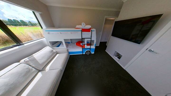 Bunk room (Adult size) with pull out sofa bed, 50" TV and Xbox console