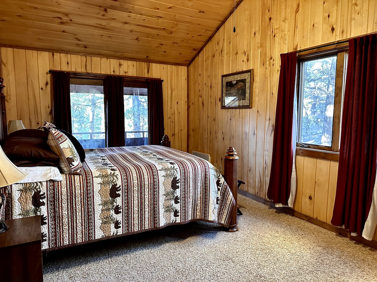 Bedroom 2 - Upstairs bedroom with King bed and deck off bedroom
