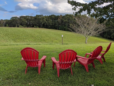 Quiet and cozy home on 10 rolling acres