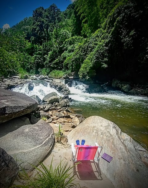 Beautiful place with waterfall in the Atlantic Forest