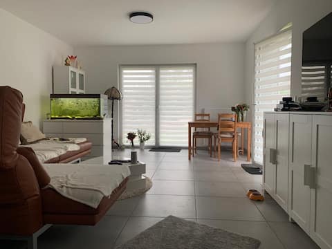 4 rooms in a new bungalow, garden+barbecue, up to 10 P