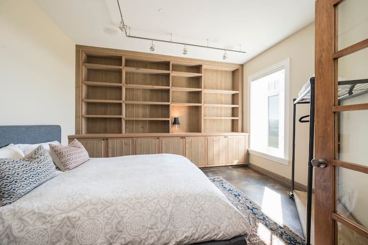 Basement Bedroom queen size bed