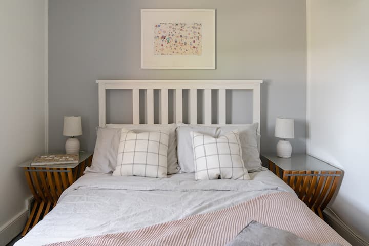 Bedroom 3, upstairs. A full-size bed, but lots of charm! 